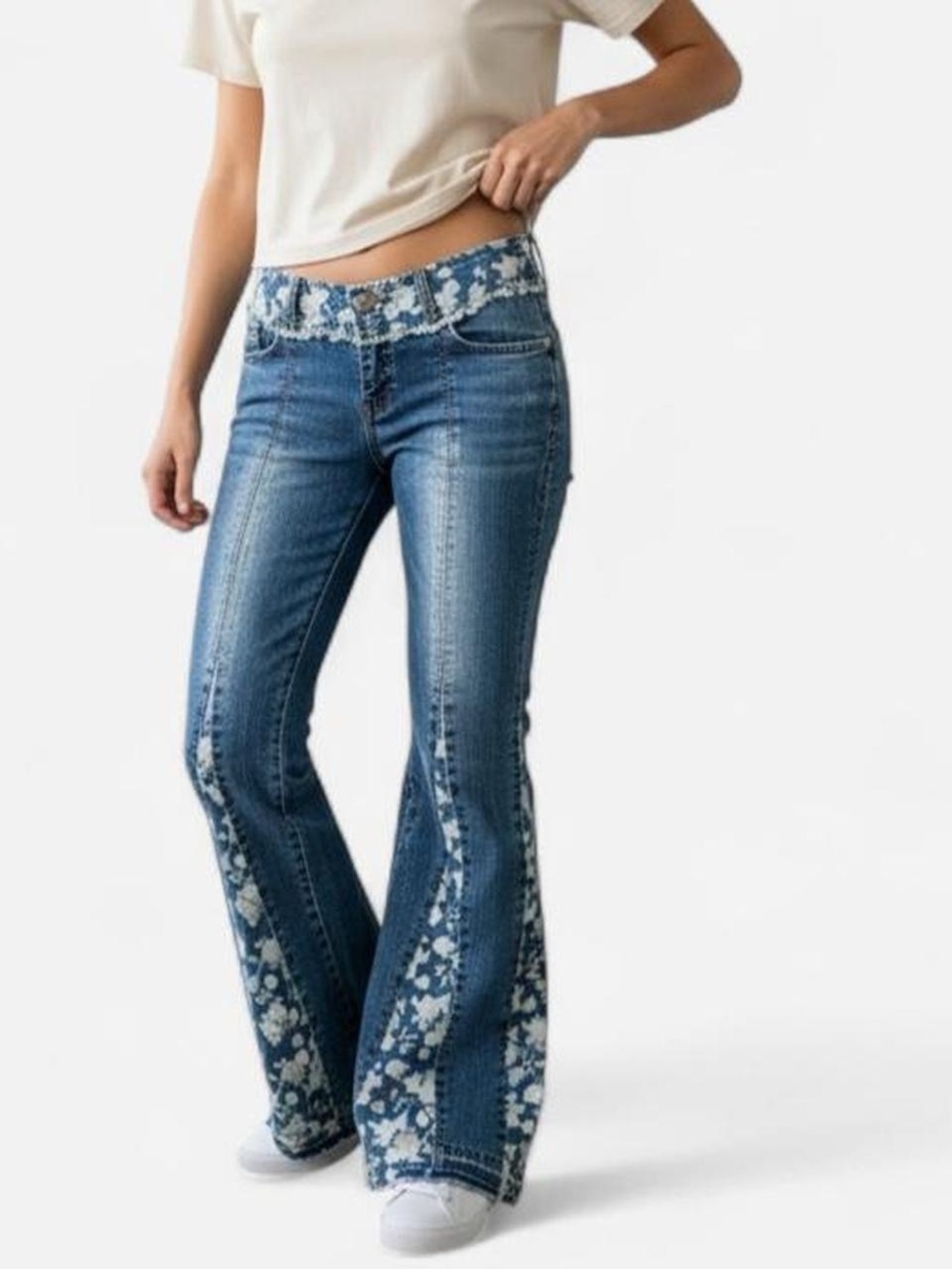 Vintage Y2K Grail Low Rise Hip Hugger Flare Festival Jeans sz 13/14